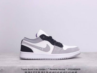 公司级aj1倒勾travis Scott X Air Jordan 1 ” Reverse Mocha “ Aj1乔1 Ts 闪电 联名倒钩 低帮文化篮球鞋 完