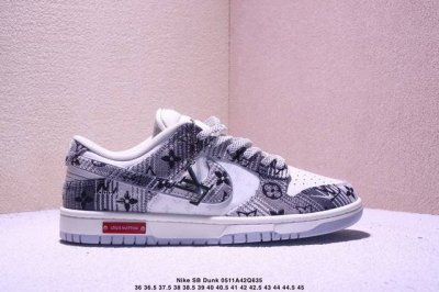 nike Sb Dunk Low“Lv联名 灰牛仔” 周年高端定制 低帮休闲板鞋 定制鞋盒 大厂纯原品质出货 超高清洁度 皮料切割干净无任何毛边 细节完美 货号