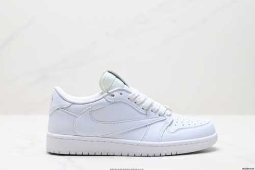 公司级Aj1倒勾Travis Scott X Air Jordan 1 ” Reverse Mocha “ Aj1乔1 Ts 闪电 联名倒钩 低帮文化篮球鞋 货