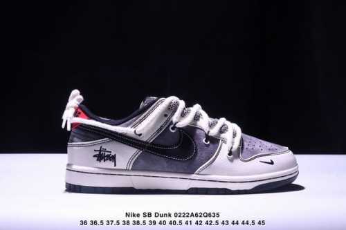 340 海外爆款限量发售！公司级 Nike Sb Dunk Low“斯图西联名——米灰黑勾” 周年高端定制 低帮休闲板鞋 定制鞋盒 大厂纯原品质出货 超高清洁度