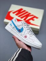 Nk Sb Dunk Low 斯图西联名-米白蓝勾 周年高端定制 低帮休闲板鞋 #定制鞋盒 大厂纯原品质出货 超高清洁度 皮料切割干净无任何毛边 细节完美 货号