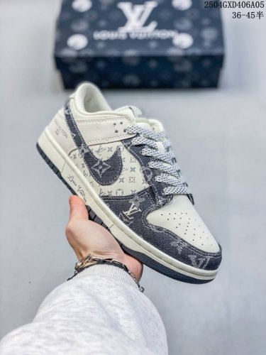 Nike Sb Dunk Low“Lv联名 黑牛仔” 周年高端定制 低帮休闲板鞋 定制鞋盒 夜光 3M反光 大厂纯原品质出货 超高清洁度 皮料切割干净无任何毛边