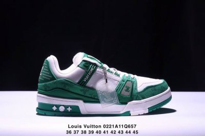 140 Louis Vuitton/路易威登 男女鞋配，采用荔枝纹牛剖革组合粒面牛剖革鞋面材质，鞋垫嵌入软脚感Eva物料，外置Tpr光泽隔色鞋底法国巴黎百年奢侈