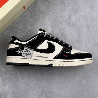 本地 核心私 Nike Sb Dunk Low 斯图西系列 贴布黑勾 周年高端定制 低帮休闲板鞋 #定制鞋盒 大厂纯原品质出货 超高清洁度 皮料切割干净无任何毛