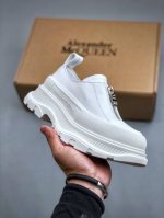 2024Ss秋季新款顶级纯原 天花板级别 细节完美呈现！Alexandermcqueen 亚历山大麦昆松糕鞋厚底增高头层皮 拉链款 #官方同步发售 全市场最高版