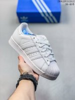 头层蓝底软底版本 公司级级阿迪达斯Adidas三叶草 Originals Superstar贝壳头系列低帮经典百搭休闲运动板鞋 尺码:35 36 36.5 37