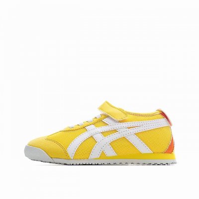 亚瑟士网面单扣儿童鞋24-39 Onitsuka Tiger从款式颜色造型上体现出追求舒适和细节的完美，鞋类更是推崇手工制作的严谨与完美，融舒适性与可穿性的设计