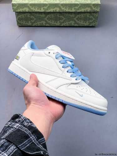 集图 公司级头层！耐克Nike Air Jordan 1 Low Aj1乔1 倒勾低帮潮流缓运动休闲板鞋。Aj1 低帮拼接 完美版型真头层牛皮# 内置缓震气垫