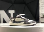 公司级带半码 耐克 Aj1倒勾Travis Scott X Air Jordan 1 ” Reverse Mocha “ Aj1乔1 Ts 闪电 联名倒钩 低帮