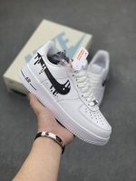 工厂P套现 福利特价 原本地220版本 Nike Air Force 1 '07 Low 空军一号低帮运动板鞋 白黑冰淇淋 原楦头原纸板 清洁度完美 全掌内置蜂
