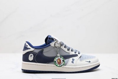 390 公司级Aj1倒勾Travis Scott X Air Jordan 1 ” Reverse Mocha “ Aj1乔1 Ts 闪电 联名倒钩 低帮文化篮