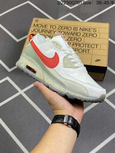 真标 耐克nike Air Max Terrascape 90 复古休闲运动鞋厚底增高气垫缓震男女跑步鞋 。革新外底设计，打造出众造型；半透明 Nike Gri