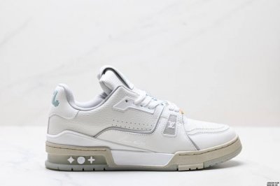 真标全新Lv路易威登Louis Vuitton Trainer Sneaker Low休闲运动文化百搭板鞋 尺码:36-45 Id:Jzd -Kjr