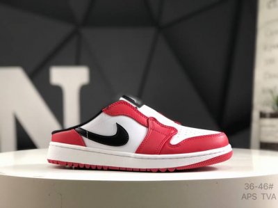 真标带半码 耐克 Nike Air Jordan 1 Low Gs Aj1乔丹一代低帮经典 半拖 复古文化休闲运动篮球鞋 货号:Fj1214-101 尺码:如图