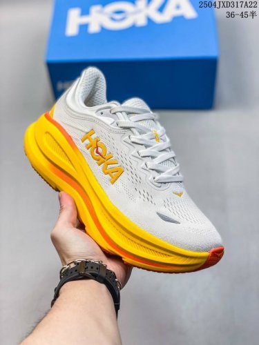 Hoka One One Bondi 9 舒适时尚防滑耐磨 低帮跑步鞋 男女款 白橙 04Jxd317A22