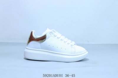 alexandermcqueen 亚历山大 麦昆Mcq 情侣款运动小白鞋厚底增高闪尾光滑牛皮平底鞋休闲鞋 时尚男女板鞋潮运动鞋 59201Aduoi 36-45