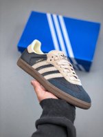 260支持放店 Adidas三叶草 Samba 低帮德训板鞋/黑蓝 灰蓝尺码：35 36 36.5 37 38 38.5 39 40 40.5 41 42 42