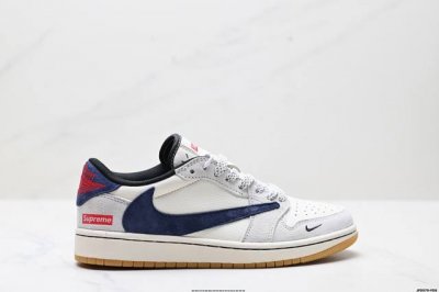 公司级Aj1倒勾Travis Scott X Air Jordan 1 ” Reverse Mocha “ Aj1乔1 Ts 闪电 联名倒钩 低帮文化篮球鞋 完