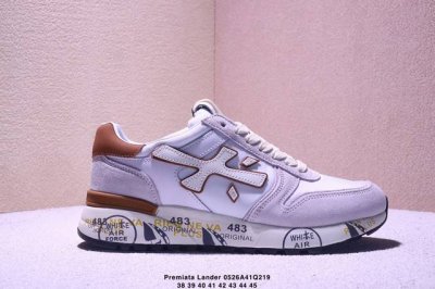 意大利高奢鞋履品牌 普瑞米亚达 premiata Lander Trainers 兰诺系列米字低帮复古百搭休闲训练运动鞋 黑白荧光绿 1076106 尺码 39