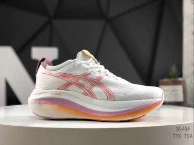 210 瑟亚士Asics Gel-Nimbus 27 低帮专业有氧轻超量休闲动运全能慢鞋跑。标原半码制#全新原装数据开人发体工学体一式轻贾质卡双编层鞋织面,针织