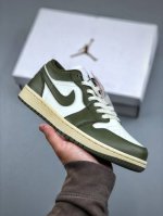air Jordan 1 Low Aj1 乔1军绿白 低帮文化休闲运动板鞋 Dc0774-122 市场唯一独家头层皮打造 原鞋原档案开发 原厂皮料 原档冲孔鞋头