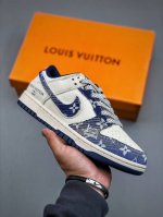 nike Dunk Low Retro Lv联名款牛仔蓝白 “Diy高端定制” 低帮休闲运动板鞋Sb 系列原装头层材料 用料绝不含糊 独家版型蒸餾加工帶來的是更