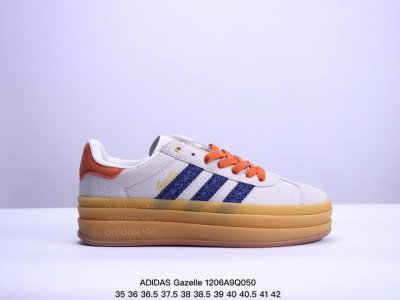 真标ad Originals Gazelle Bold W 羚羊松糕系列复古百搭厚底增高低帮休闲运动板鞋“翻毛玫粉藏蓝生胶底” 新的一年就要换新的打扮啦！除了设