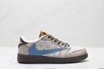 公司级Aj1倒勾Travis Scott X Air Jordan 1 ” Reverse Mocha “ Aj1乔1 Ts 闪电 联名倒钩 低帮文化篮球鞋 完