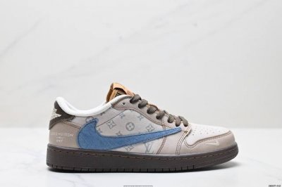 公司级Aj1倒勾Travis Scott X Air Jordan 1 ” Reverse Mocha “ Aj1乔1 Ts 闪电 联名倒钩 低帮文化篮球鞋 完
