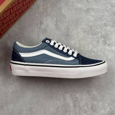 本地 核心私 Vans Old Skool 范斯官方旗舰官网织坤联名万斯名尚鞋低帮牛仔蓝 工艺：硫化1:1 重量1:1、真标、原钢印、材质标、鞋型标、合格证 货