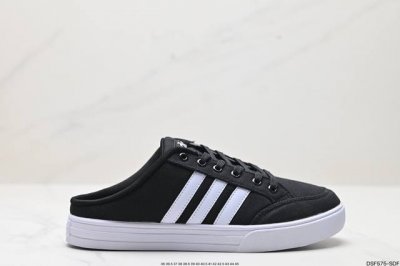 真标adidas Vs Set Mule 阿迪达斯一脚蹬懒人运动半拖鞋 货号:Fx4850 尺码:36 36.5 37 38 38.5 39 40 40.5 4