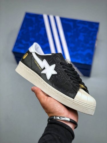 Adidas Team Court Bape联名款贝壳头 实拍首发渠道正品订单 诠释市场最高工艺水平区别市面普通真标版本 进出专柜无压力 货号 Jq3666 尺