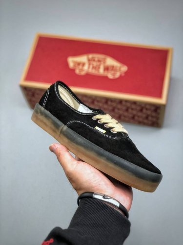 新款出货 Vans premium Authentic麂皮复古半透明包边男女休闲鞋低帮板鞋 黑色 Size：35 36 36.5 37 38 38.5 39 4