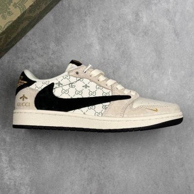 本地 核心私 Travis Scott X Fragment Design X Air Jordan 1 Low Og Sp Aj1 乔1 古驰联名-黑勾奶咖