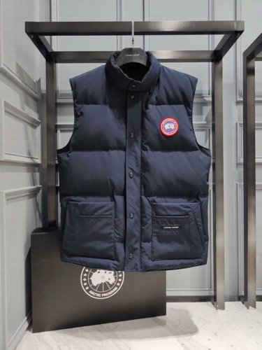 渠道优势，支持代发！ 外贸保真版：大鹅20款马甲 藏蓝色 Canada Goose Log徽标男款羽绒马甲 Size：Xs S M L Xl Xxl