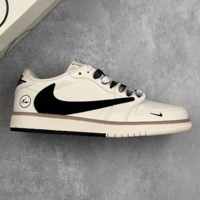 本地290 核心私 travis Scott X Fragment Design X Air Jordan 1 Low Og Sp Aj1 乔1 闪电联名-米黑
