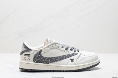 公司级Aj1倒勾Travis Scott X Air Jordan 1 ” Reverse Mocha “ Aj1乔1 Ts 闪电 联名倒钩 低帮文化篮球鞋 完