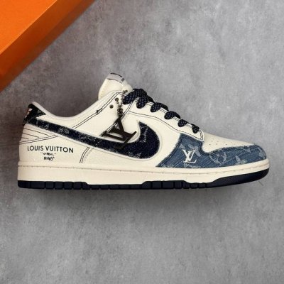 本地 核心私 Nike Sb Dunk Low Lv联名 深浅蓝 周年高端定制 低帮休闲板鞋 #定制鞋盒 大厂纯原品质出货 超高清洁度 皮料切割干净无任何毛边