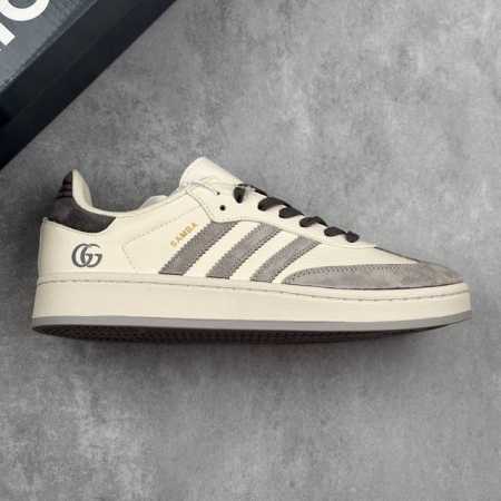 本地300 核心私 gucci X Adidas Originals Gazelle Indoor 古驰古奇 X 阿迪达斯 低帮 联名米白灰 桑巴防滑耐磨轻便板 - 点击图像关闭