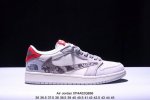 公司级Aj1倒勾Travis Scott X Air Jordan 1 ” Reverse Mocha “ Aj1乔1 Ts 闪电 联名倒钩 低帮文化篮球鞋 完