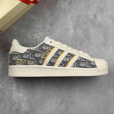 本地 核心私 公司级阿迪达斯Adidas三叶草 Originals Superstarx Gucci X Dior 联名 贝壳头’Diy’系列低帮经典百搭休闲运