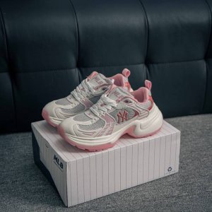 核心私 Ny美国榄球洋基队限定 X Mlb Big Ball Chunky Mesh 厚底老爹系列低帮魔术贴轻量休闲运动慢跑鞋 货号：3Ashw045N G 尺