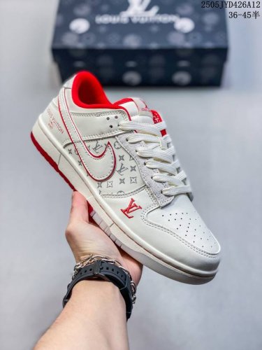nk Sb Dunk Low Lv联名---白红双色大底周年高端定制 低帮休闲板鞋 #高端定制鞋盒 大厂纯原品质出货 超高清洁度 皮料切割干净无任何毛边 细节完