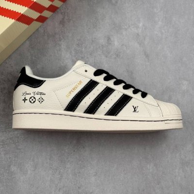 本地 核心私 公司级阿迪达斯Adidas三叶草 Originals Superstar X Lv联名 贝壳头’Diy’系列低帮经典百搭休闲运动板鞋 原装头层材料