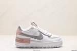 公司级耐克nike Wmns Air Force 1 Shadow全新少女系解构主义设计 马卡龙空军一号轻量增高低帮百搭板鞋 为经典设计注入玩味元素 分层结构