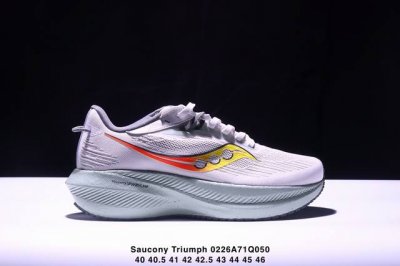公司级 Saucony Triumph 索康尼胜利旗舰级缓震型跑鞋 性能相比前几代再升级：鞋面采用全新升级的工学网设计 贴合脚部更透气 中底部分使用最新的Pwr