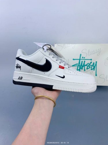 公司级Nike Air Force 1 '07 Low 斯图西联名 双拼小红标 空军一号 低帮 运动鞋 休闲鞋 折边针车 工艺难度大 原楦头原纸板 原装鞋盒 定