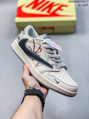 海外爆款限量发售 Travis Scott X Fragment Design X Jordan Air Jordan 1 Low Og Sp 斯图西联名 米黑