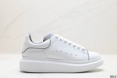 公司级意大利高奢品牌Alexander Mcqueen亚历山大 麦昆 Sole Leather Sneakers低帮时装厚底休闲运动小白鞋 货号:462214