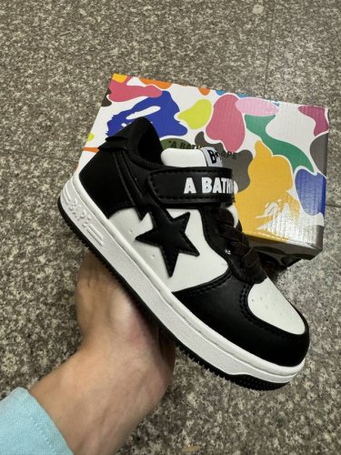 Bape Sta童鞋春夏字母魔术贴撞色星标休闲鞋板鞋尺码22-36